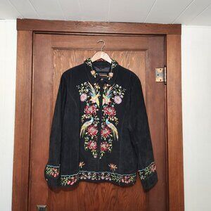 Vintage Avanti Leather Embroidered Jacket